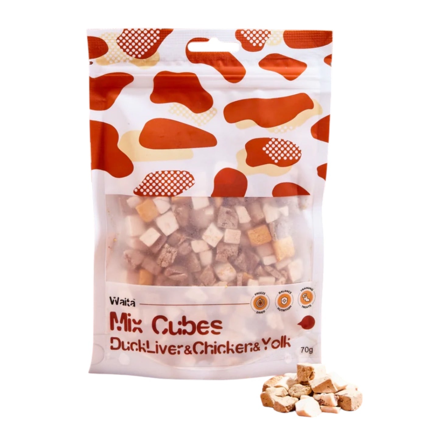 WAITA FREEZE DRIED MIXED CUBES CHICKEN, DUCK LIVER , EGG YOLK 79g