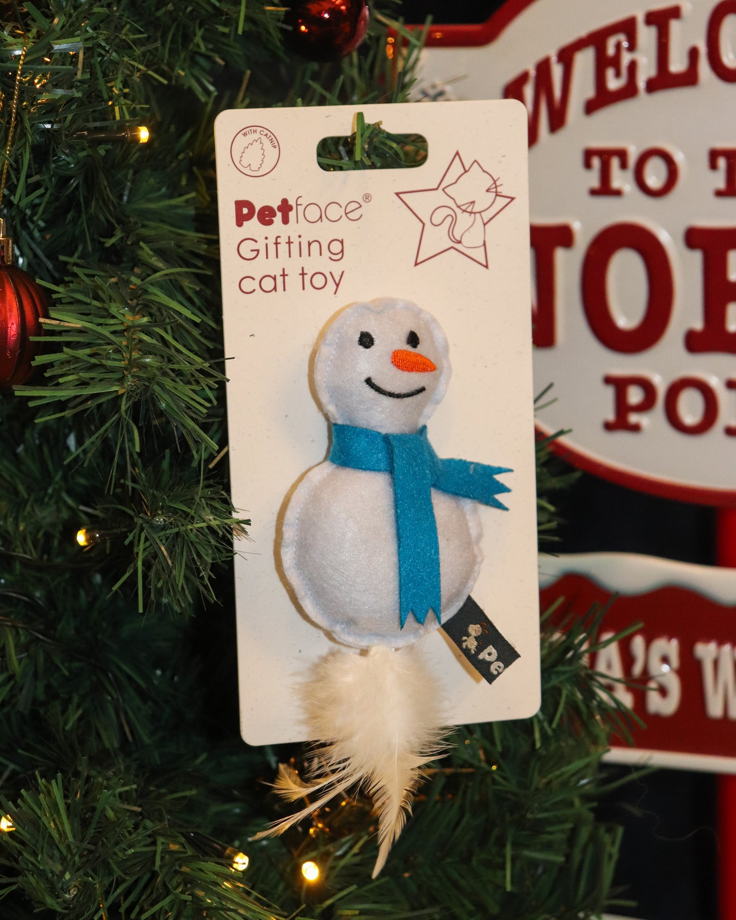 FELT CHRISTMAS CAT TOYS SNOWMAN & TREE