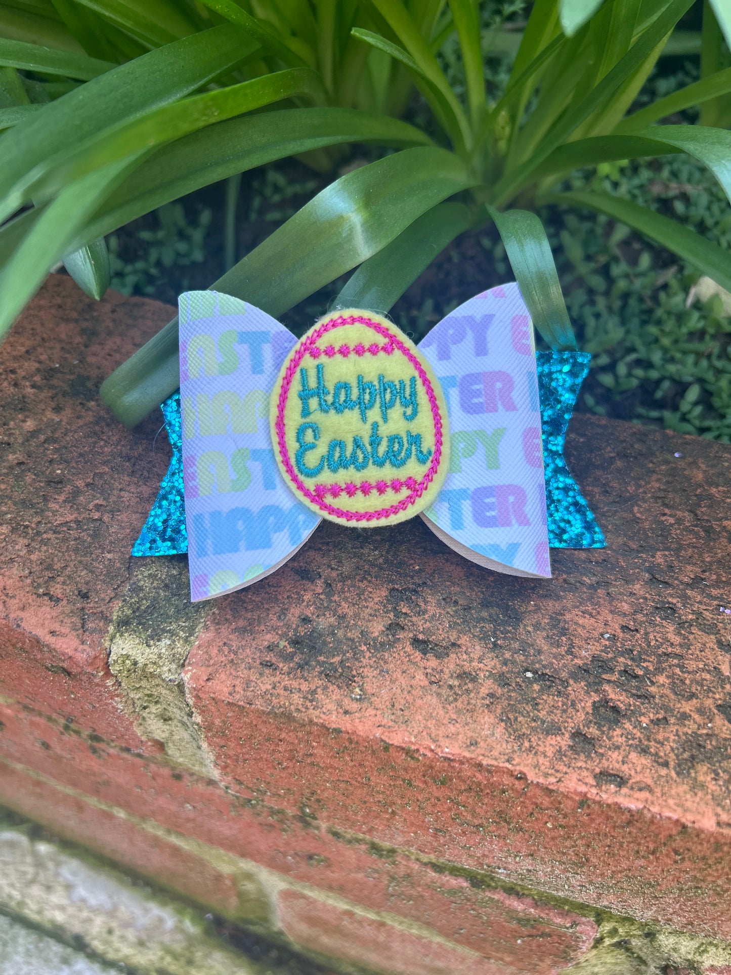 HAPPY EASTER GLITTER BOW