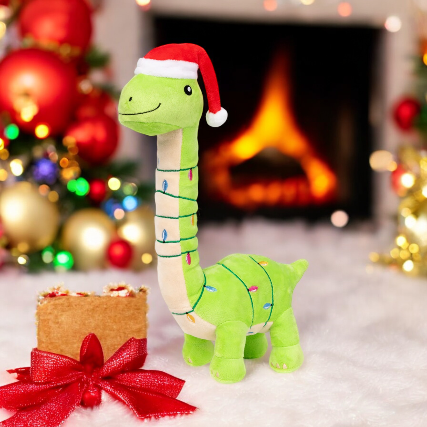 FUZZYARD LIT-A-SAURUS CHRISTMAS DINO LARGE PLUSH TOY