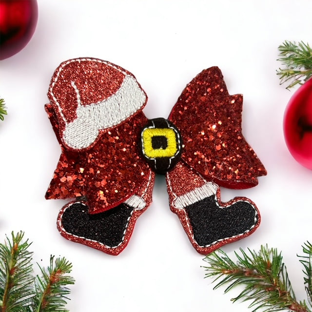 SANTA LEGS GLITTER BOW