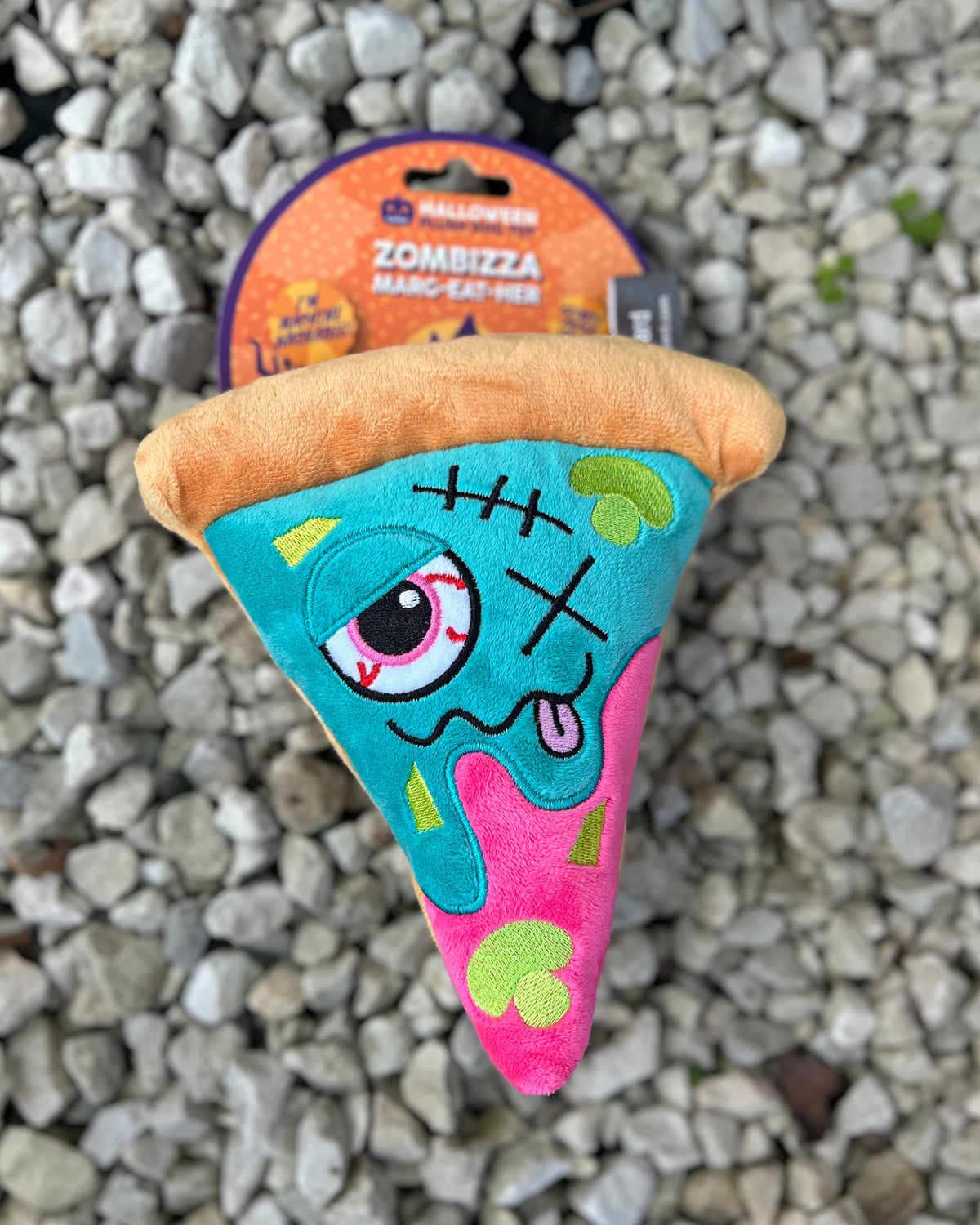 ZOMBIZZA MAR-EAT-HER FUZZYARD PIZZA PLUSH DOG TOY