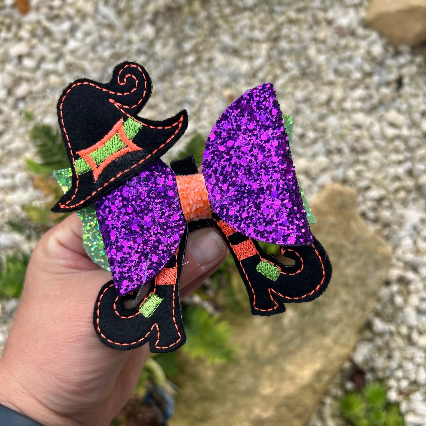 WITCHY LEGS GLITTER BOW