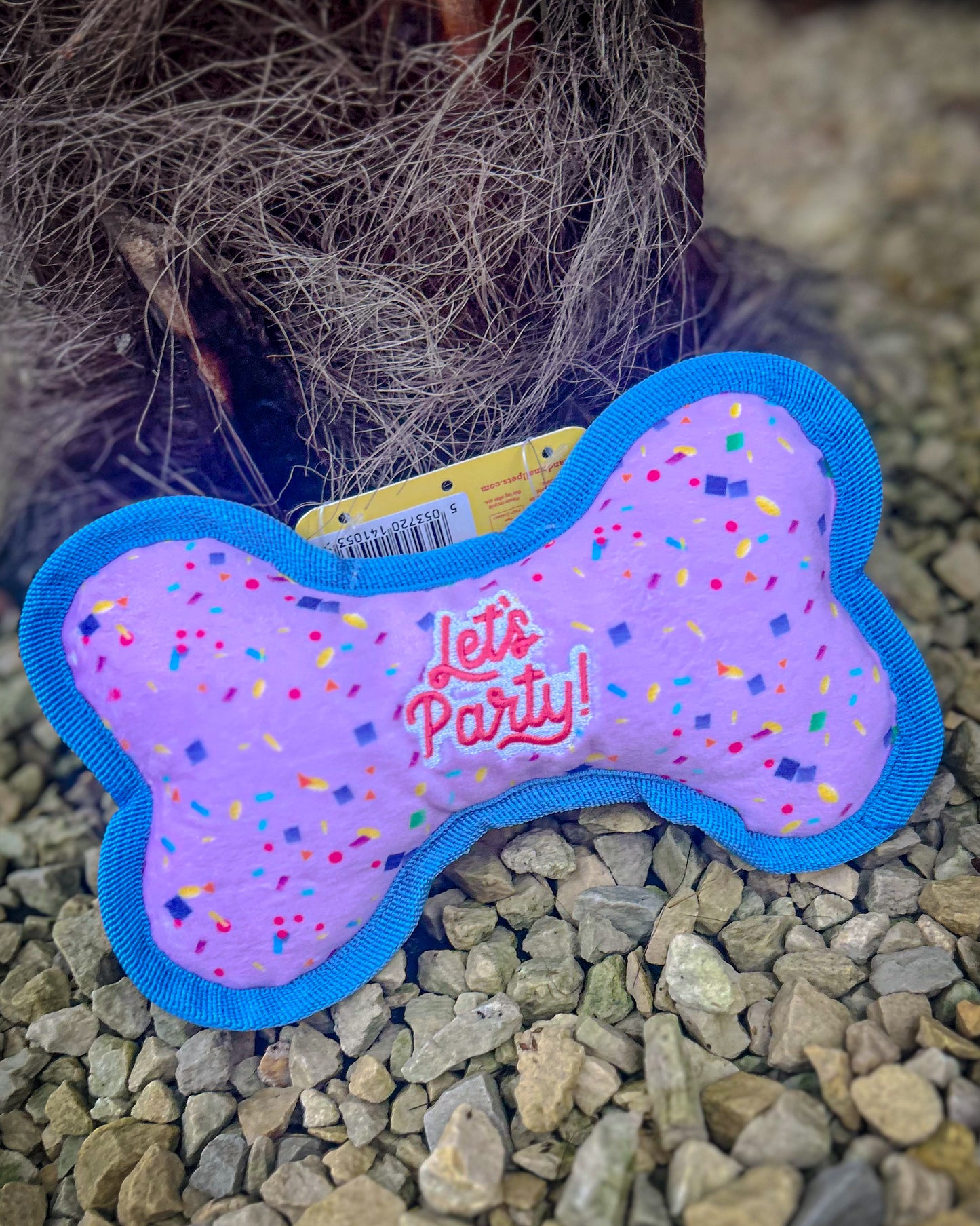 LET’S PARTY PLUSH SQUEAKY BONE PLUSH DOG TOY