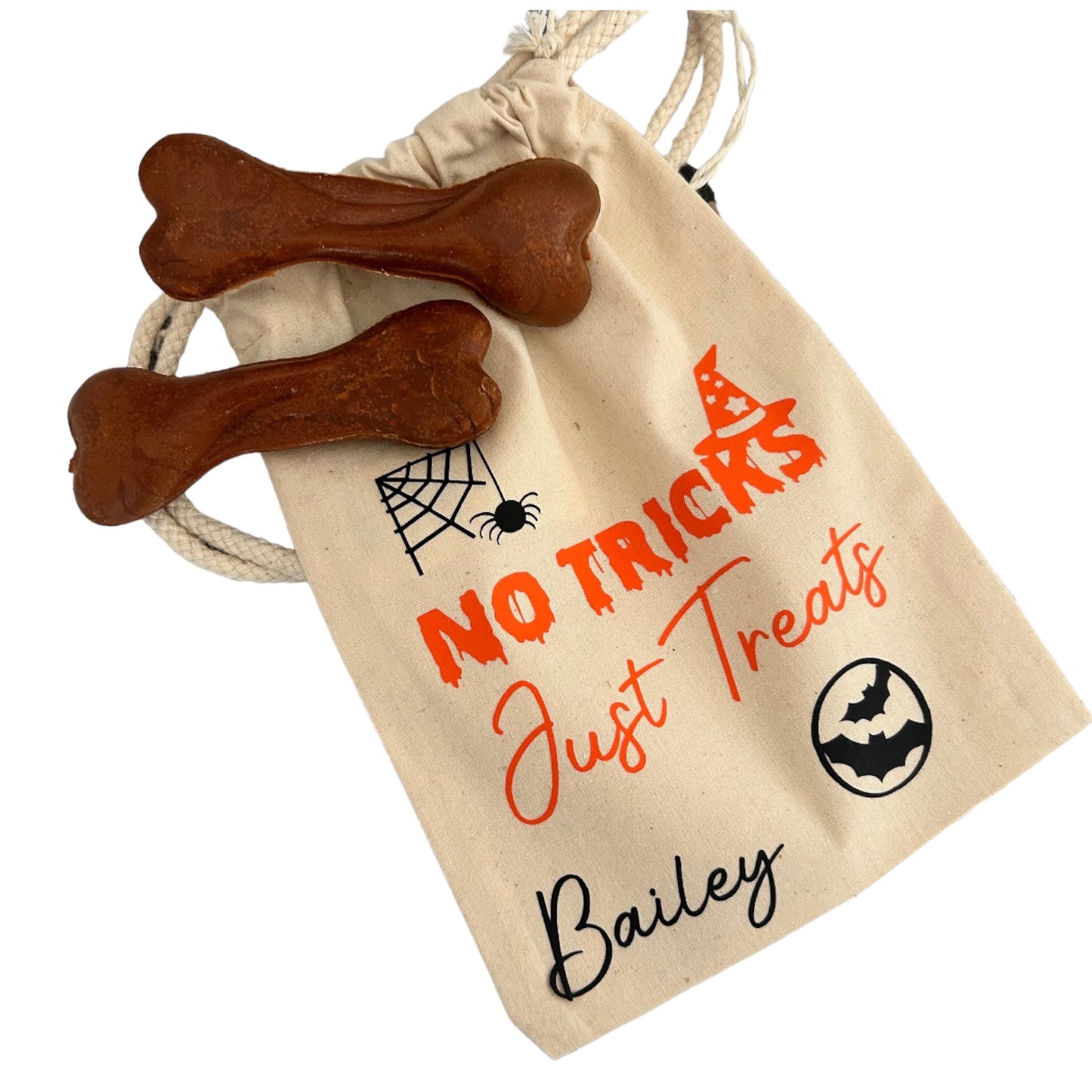 NO TRICKS JUST TREATS PERSONALISED BAGS