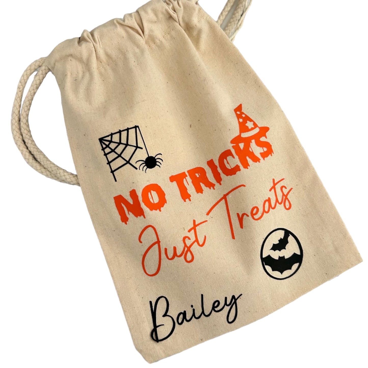 NO TRICKS JUST TREATS PERSONALISED BAGS
