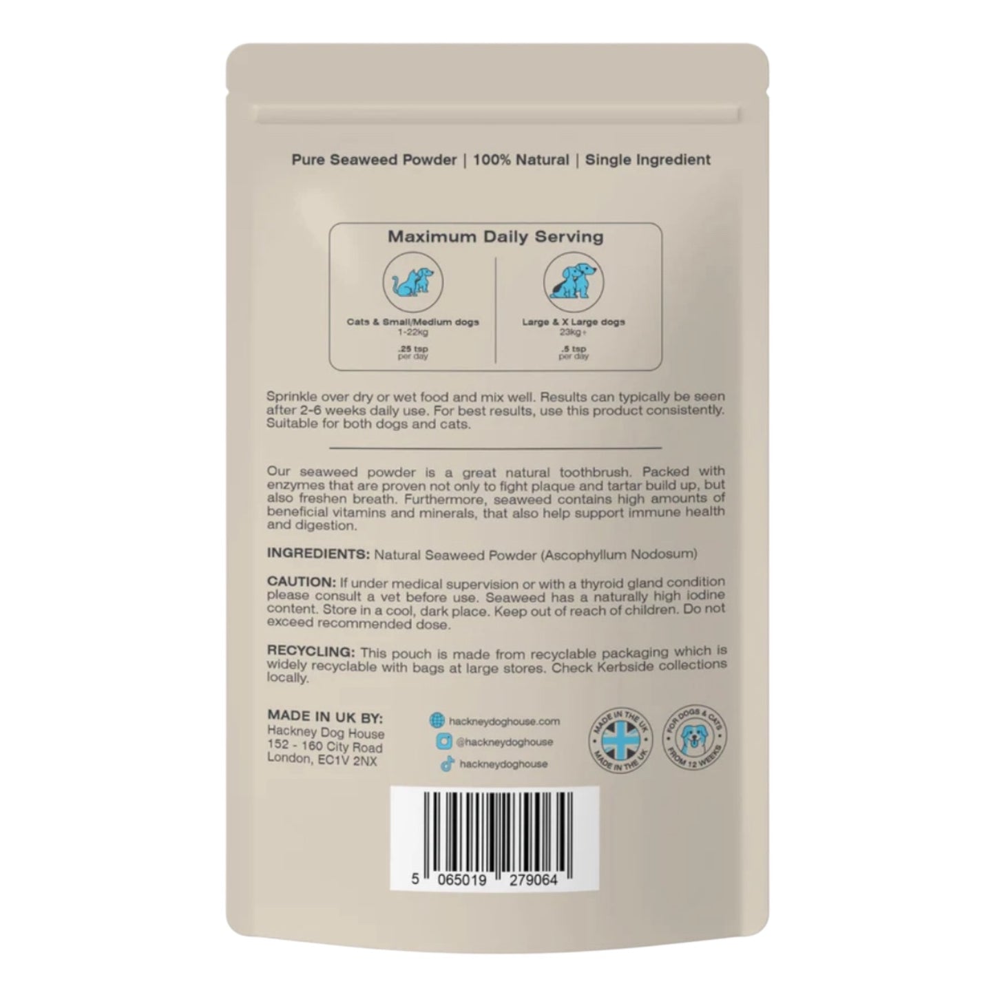 HACKNEY DOGHOUSE PLAQUE OFF SEAWEED POWDER