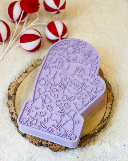 WINTER MITTEN SILICON 2 IN 1 SLOW FEEDER LICK MAT ENRICHMENT BOWL