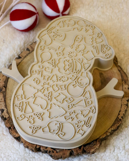 SNOWMAN 2 IN 1 SILICON SLOW FEEDER / LICK MAT ENRICHMENT BOWL