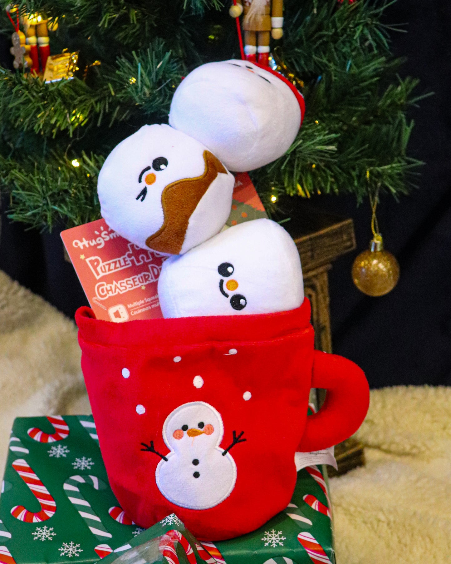 HUGSMART HOT CHOCOLATE MERRY WOOFMAS  BURROW BAG HAPPY WOOFMAS PLUSH TOY