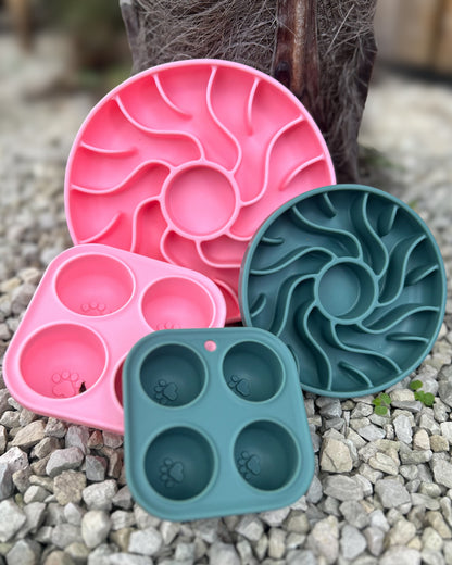 FILL, FREEZE & FEED SLOW FEEDER ENRICHMENT BOWL & MOULDS