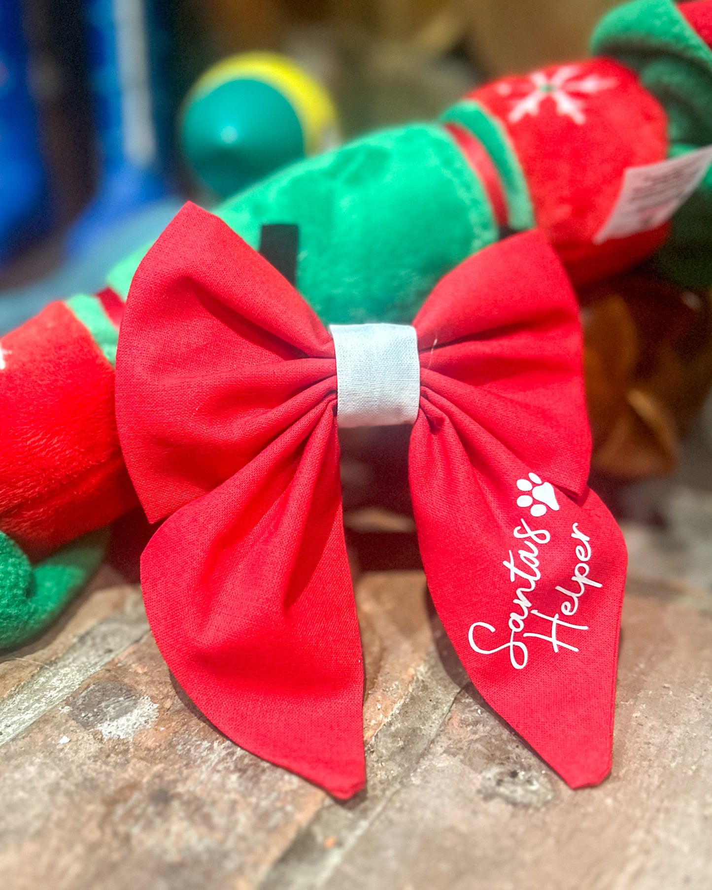 SANTAS HELPER RED & WHITE SAILOR BOW