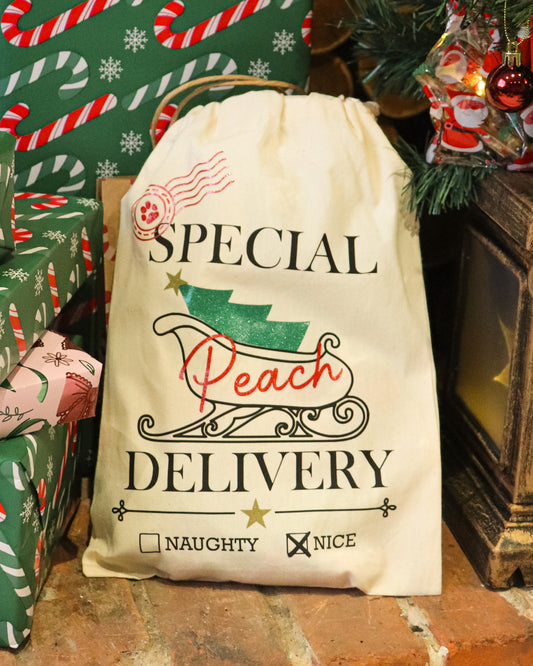 PRE ORDER - SANTA’S SLEIGH PERSONALISED CHRISTMAS ADVENT BAGS  12 & 25 DAY