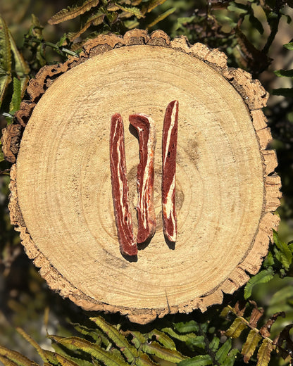 MARBLED MEATY STRIPS (SALMON, RABBIT, BEEF)
