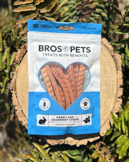 BROS PETS RABBIT & CRANBERRY STRIPS 100G