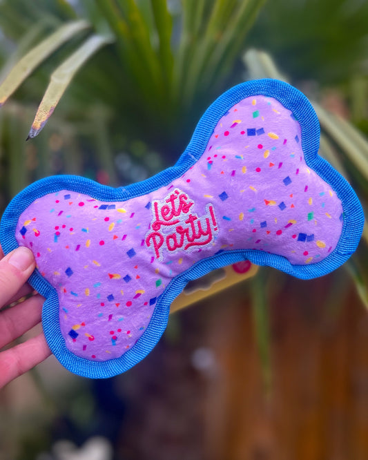 LET’S PARTY PLUSH SQUEAKY BONE PLUSH DOG TOY