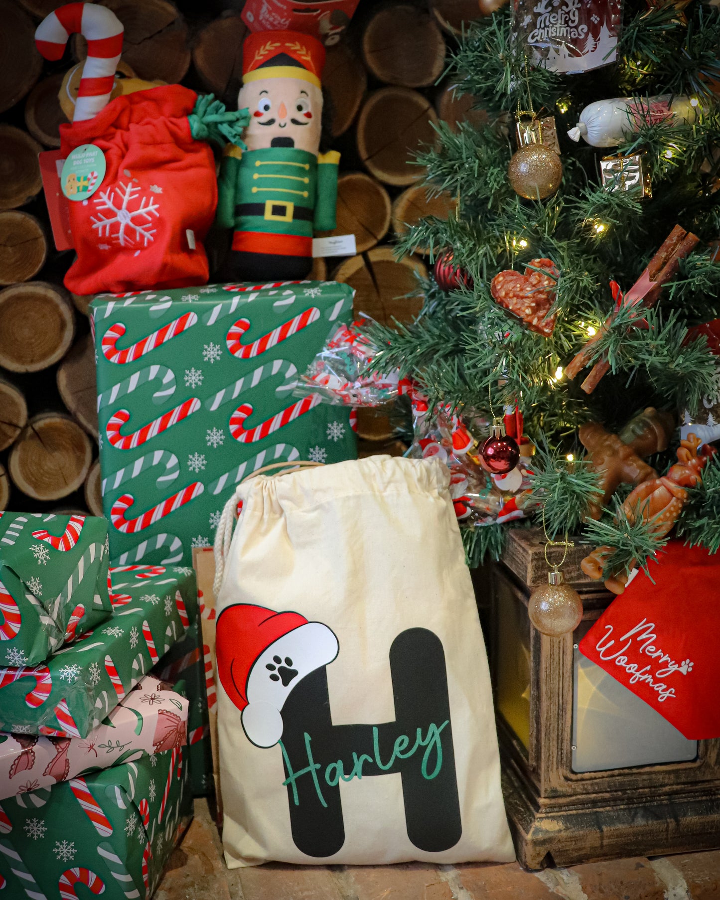 PRE ORDER - SANTA PAWS INITIAL PERSONALISED CHRISTMAS ADVENT BAGS  12 & 25 DAY