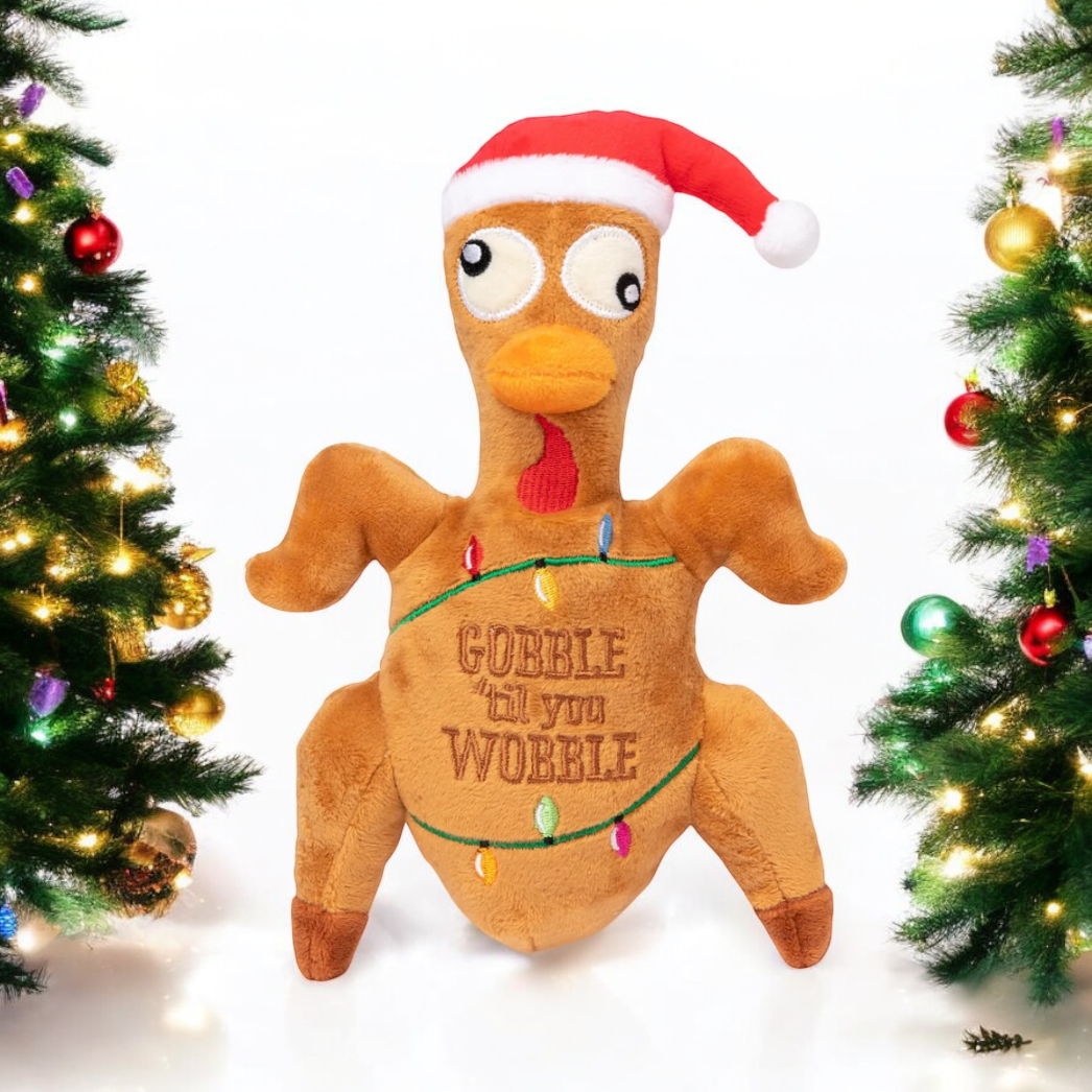 FUZZYARD GOBBLE TILL YOU WOBBLE CHRISTMAS TURKEY PLUSH TOY