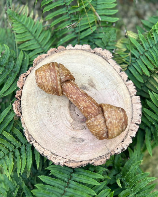 LARGE KNOTTED PUFFED CRANBERRY & PEANUT VEGGIE BONE