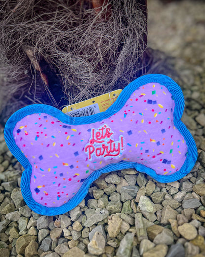 LET’S PARTY PLUSH SQUEAKY BONE PLUSH DOG TOY