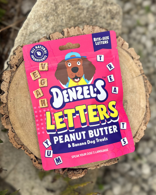 DENZELS LETTERS PEANUT BUTTER & BANANA DOG TREATS