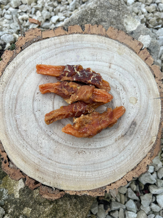 SWEET POTATO CHUNKS WRAPPED IN CHICKEN