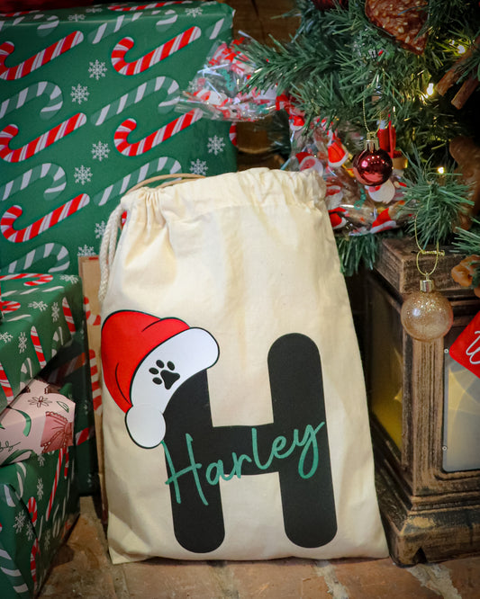 PRE ORDER - SANTA PAWS INITIAL PERSONALISED CHRISTMAS ADVENT BAGS  12 & 25 DAY