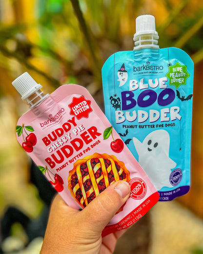 BARK BISTRO AUTUMN/ HALLOWEEN LIMITED ED BOO BUDDER & CHERRY PIE PEANUT BUTTER