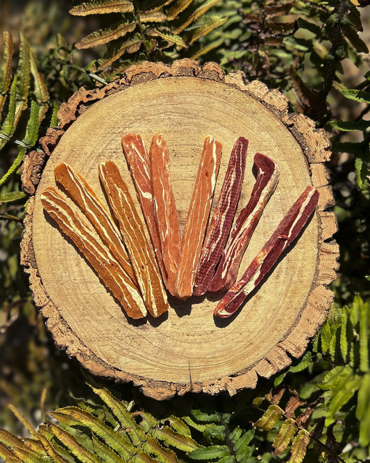 MARBLED MEATY STRIPS (SALMON, RABBIT, BEEF)