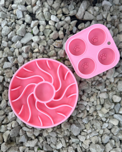 FILL, FREEZE & FEED SLOW FEEDER ENRICHMENT BOWL & MOULDS
