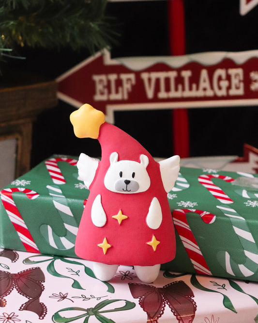 POLAR BEAR CHRISTMAS TREE SQUEAKY LATEX TOY