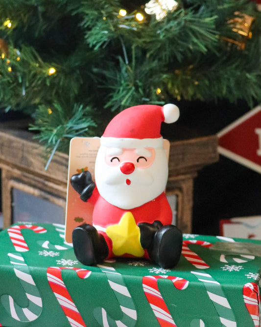 SANTA & STAR SQUEAKY LATEX TOY