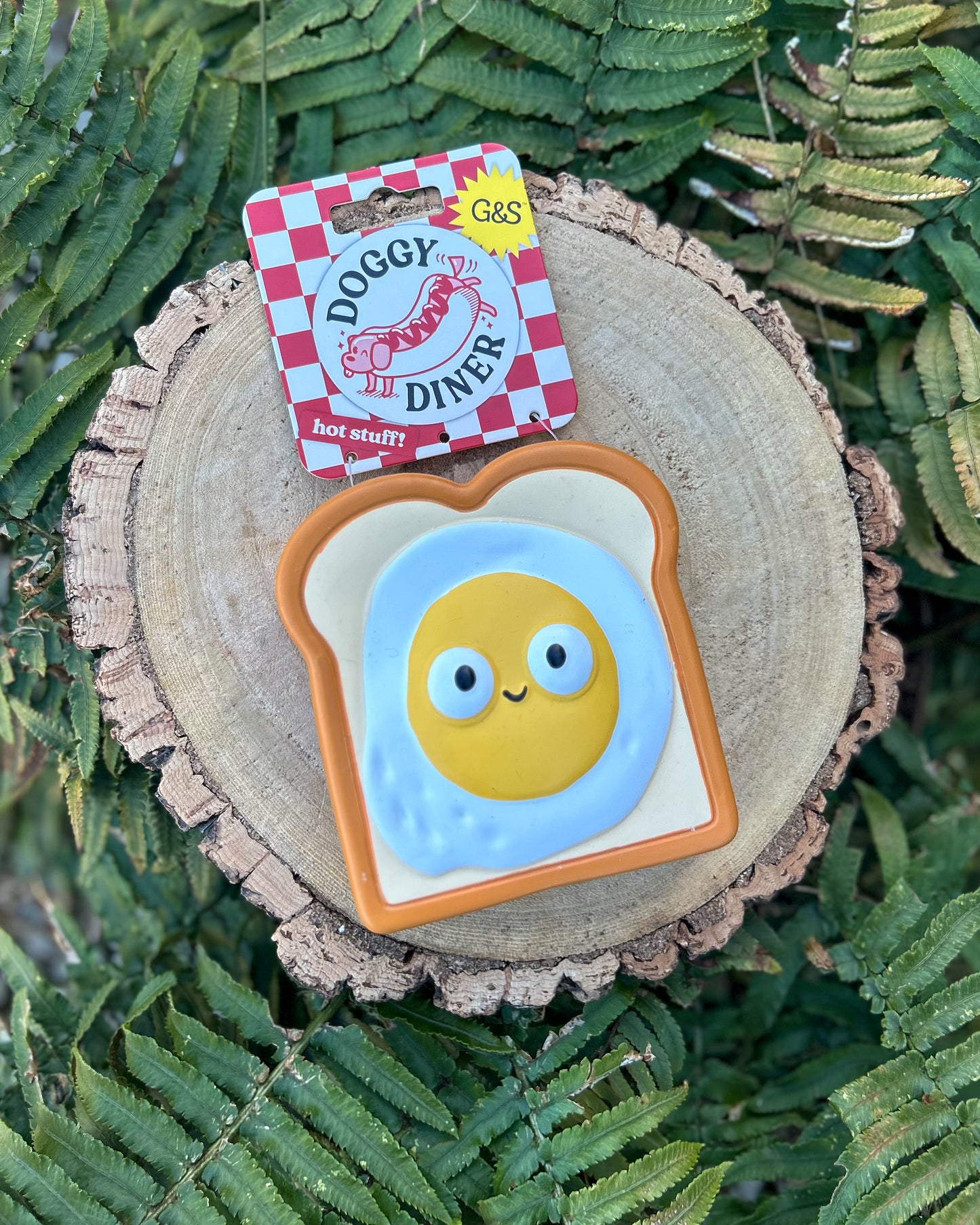 EGG ON TOAST SQUEAKY LATEX TOY